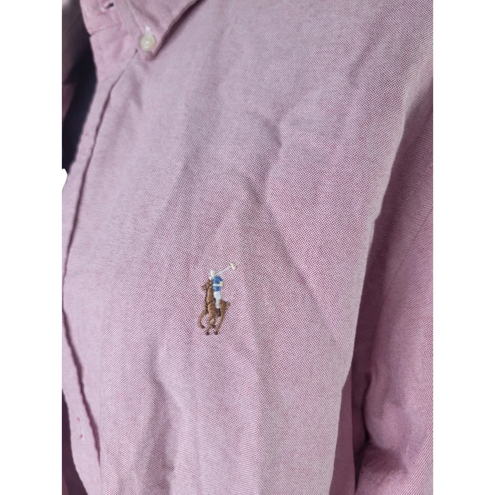 Polo Ralph Lauren Mens XL Classic Fit Oxford Button Down Shirt Pink Cotton Long
